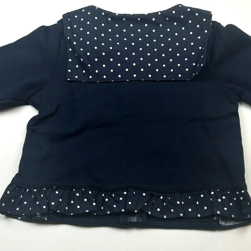 NWT Gymboree Girl Polka Dot Ruffle Knit Pant & Flower Cardigan 2 Piece Size 4T